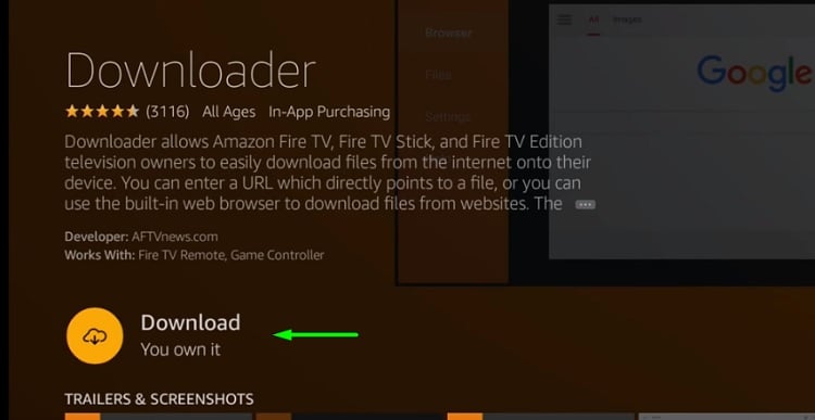 download now tv app on fire tv