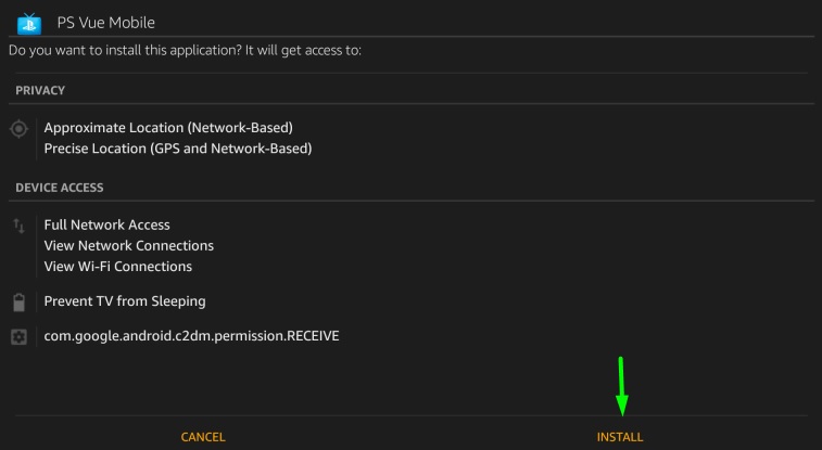 Install playstation vue on firestick