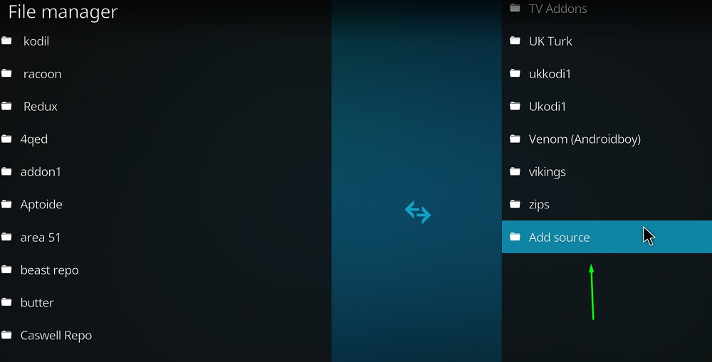 add sources on kodi