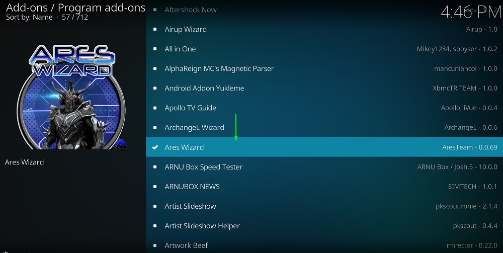 ares wizard for kodi 18