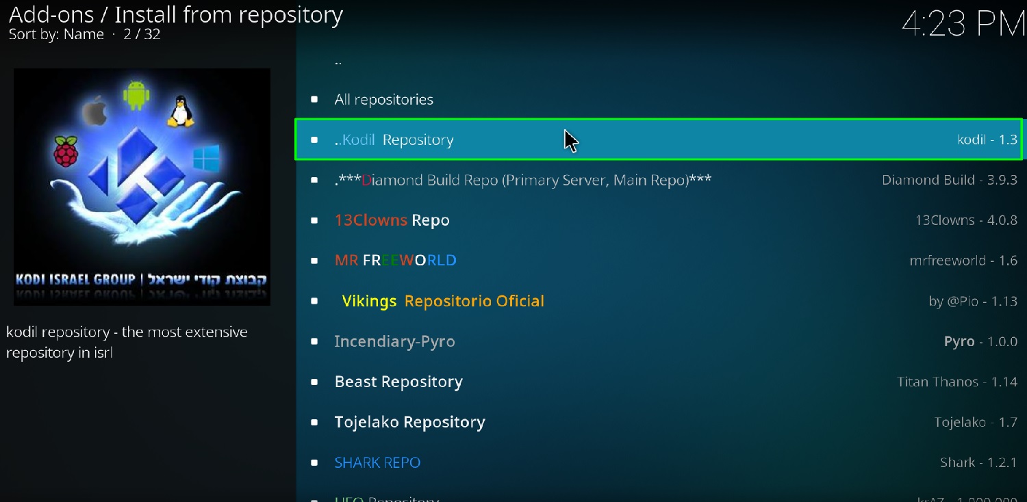 install kodil repo on leia