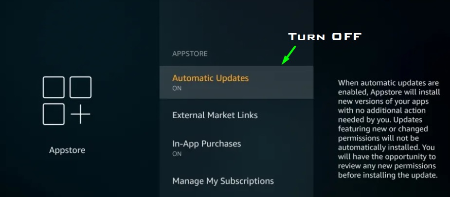 Disable Auto-Updates to stop firestick buffering