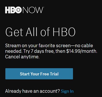 Sign Up for HBO NOW