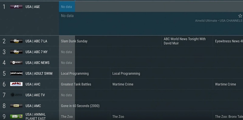 Channels on Tivimate