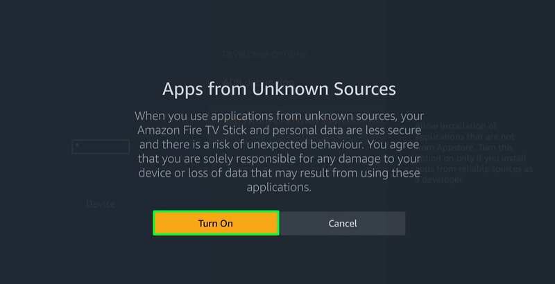 cache folder not selected popcorn time firestick