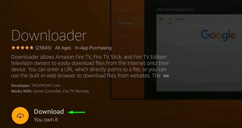 Downloader App on firestick