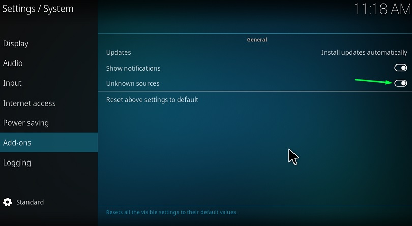 Unknown Sources kodi