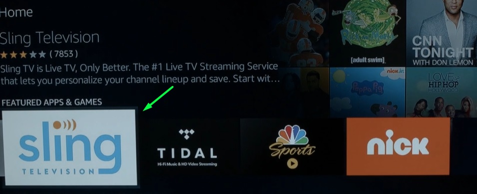 Sling TV on Amazon Fire Stick