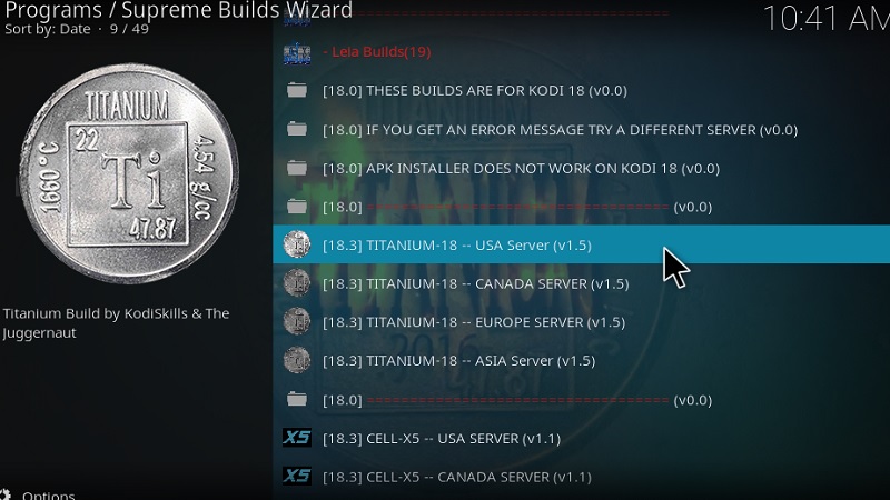 kodi titanium build