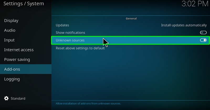 Unknown Sources kodi