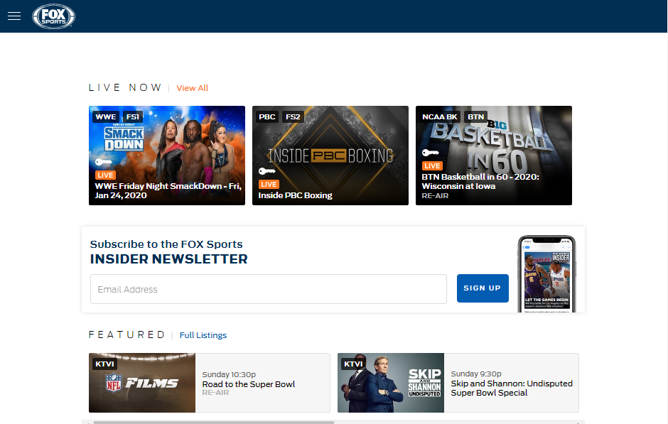 how to watch live fox sports