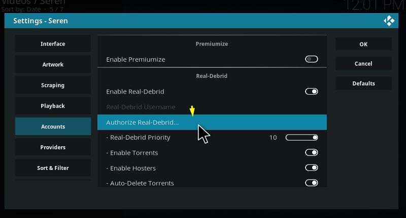 how to link your real debrid account to kodi