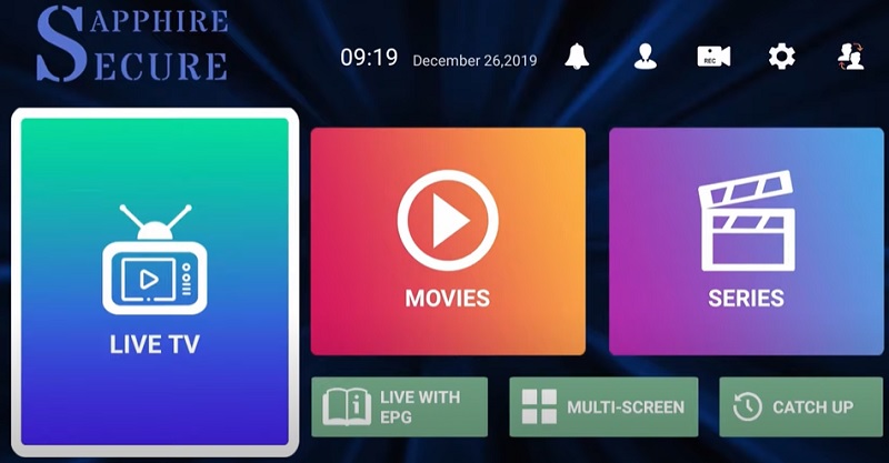 Sapphire Secure IPTV app on firestick