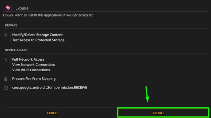 install Exousia on Firestick