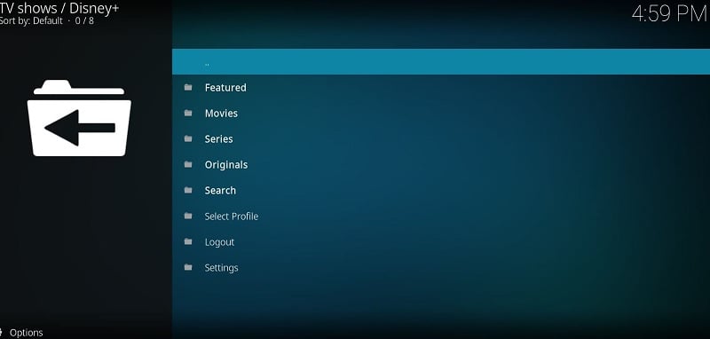 Overview of the Disney+ Kodi Addon