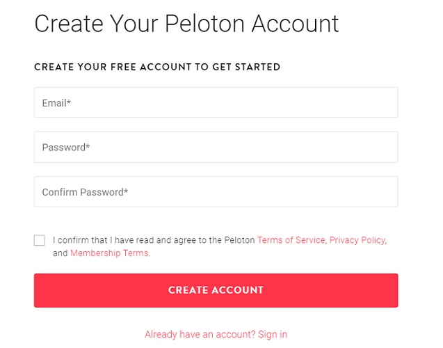 Sign Up for Peloton