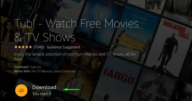 Install Tubi TV app on Firestick